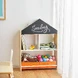 Етажерка за Играчки и Книжки GINGER HOME, Черна Дъска за Писане, Къщичка, Дърво, Ginger Home