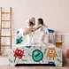 Детско Легло GINGER HOME 140x70 см – Дървено, със Защита от Падане, MONSTER, За Деца 18+ месеца