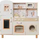 Детска Дървена Кухня GINGER HOME – Винтидж Модел с Електронни Котлони, Светлини, Звуци и Мивка с Течаща Вода, 91×31×90 см