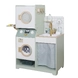 Детска Дървена Пералня 3 в 1 с Мивка с Течаща Вода и Сушилня GINGER HOME, 86×32×90 см
