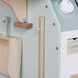 Детска Дървена Пералня 3 в 1 с Мивка с Течаща Вода и Сушилня GINGER HOME, 86×32×90 см
