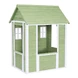 Детска Дървена Къщичка за Игра на Открито GINGER HOME – Градинска Къща за Деца, Зелено и Бяло, 107×90×144 см