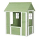 Детска Дървена Къщичка за Игра на Открито GINGER HOME – Градинска Къща за Деца, Зелено и Бяло, 107×90×144 см