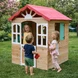Детска дървена къщичка за игра на открито GINGER HOME – за двор и градина, 115×102×129 см