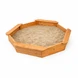 Детски дървен пясъчник GINGER HOME – 8-странен модел с 4 седалки, 134.5×134.5 см
