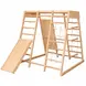 Детска Дървена Катерушка GINGER HOME, Пързалка, Стълби и Стена за Катерене, 119.5x109.5x119.5 см
