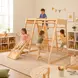 Детска Дървена Катерушка GINGER HOME, Пързалка, Стълби и Стена за Катерене, 119.5x109.5x119.5 см