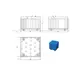 Табуретка RFG Cube, квадратна, екокожа, 60 х 60 х 43 cm