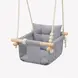 Детска Дървена Люлка GINGER HOME Scandi – Мека Памучна Седалка с Облегалка, 28×28×196 см