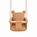 Детска Дървена Люлка Мече GINGER HOME – Мека Памучна Седалка, до 30 кг, 28×28×196 см