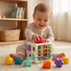 Сензорно кубче с форми и ластици – образователна играчка 11 части