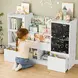 Детски Органайзер за Играчки GINGER HOME с Черна Дъска, Етажерка, 2 Чекмеджета и 6 Отделения, Масивно Дърво и MDF, 140x51x80 см