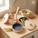 Розов детски дървен кухненски комплект с тенджери и тигани – New Classic Toys
