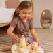 Детски дървен сервиз за чай WOET – пастелен комплект с поднос и чашки