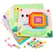 Дървена мозайка с цветни пинове – образователен пъзел с шаблони Tooky Toy