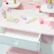 Дървена тоалетка за принцеси с табуретка VIGA Toys – детска гримьорна с огледало и аксесоари