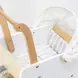 Дървена количка за кукли бяла VIGA Toys - за бутане и ролева игра