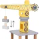 Детски Дървен Кран GINGER HOME, Комплект с Влакче, Камион и Кораб, 28x20x45 см