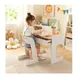 Детско Бюро със Столче GINGER HOME, Комплект за Рисуване, Учене и Игри с Чекмедже, Регулируема Височина, MDF и Борова Дървесина