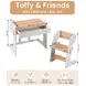 Детско Бюро със Столче GINGER HOME, Комплект за Рисуване, Учене и Игри с Чекмедже, Регулируема Височина, MDF и Борова Дървесина