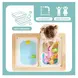 Детска Дървена Масичка за Активна Игра с 2 Столчета GINGER HOME 5 в 1, Дъска за Рисуване, Ролка Хартия и Кутии за Съхранение, 73x50x53.6 см