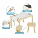 Детска Дървена Масичка за Активна Игра с 2 Столчета GINGER HOME 5 в 1, Дъска за Рисуване, Ролка Хартия и Кутии за Съхранение, 73x50x53.6 см