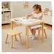 Детска Дървена Масичка за Активна Игра с 2 Столчета GINGER HOME 5 в 1, Дъска за Рисуване, Ролка Хартия и Кутии за Съхранение, 73x50x53.6 см