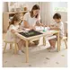 Детска Дървена Масичка за Активна Игра с 2 Столчета GINGER HOME 5 в 1, Дъска за Рисуване, Ролка Хартия и Кутии за Съхранение, 73x50x53.6 см