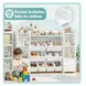 Голям Детски Органайзер GINGER HOME, Бяла Етажерка за Играчки и Книги с 8 Кутии за Съхранение и 2 Шкафа