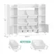 Голям Детски Органайзер GINGER HOME, Бяла Етажерка за Играчки и Книги с 8 Кутии за Съхранение и 2 Шкафа